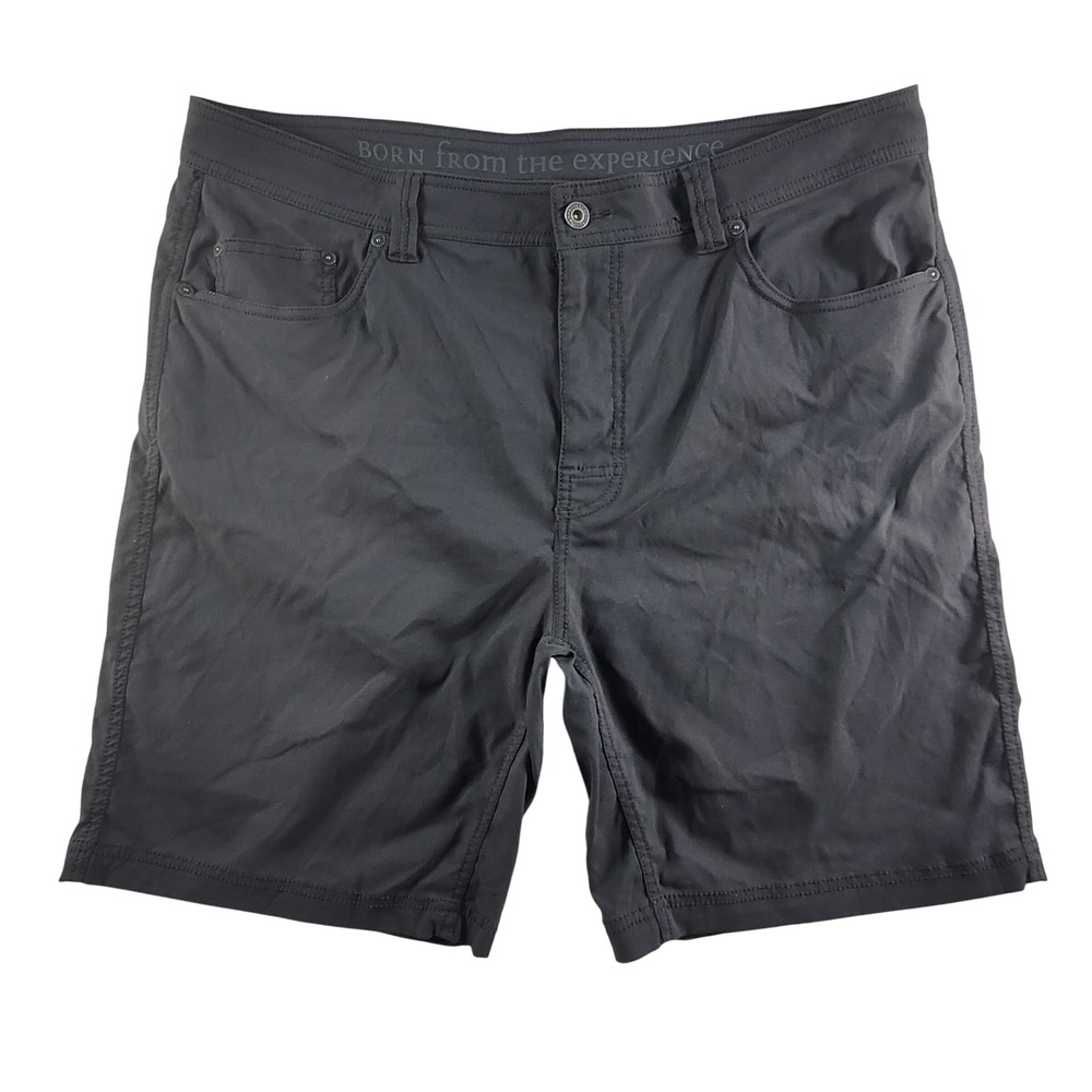 Prana Zion Shorts Mens 38 Charcoal Gray Excellent 9" Inseam Hiking Outdoor Tech